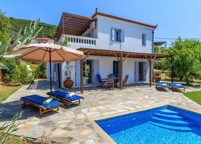 Villa Rodia With Swimming Pool On Island Skopelos Town